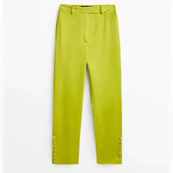 Massimo Dutti | Pants & Jumpsuits | Massimo Dutti Neon Green Dress Pants  Size 6 | Poshmark